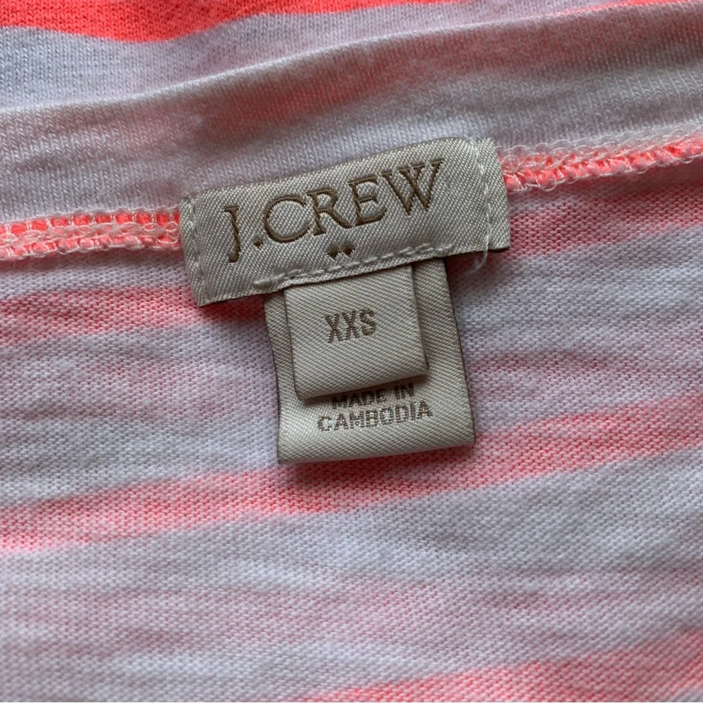 J. Crew 100% Cotton Neon Coral Stripes Top